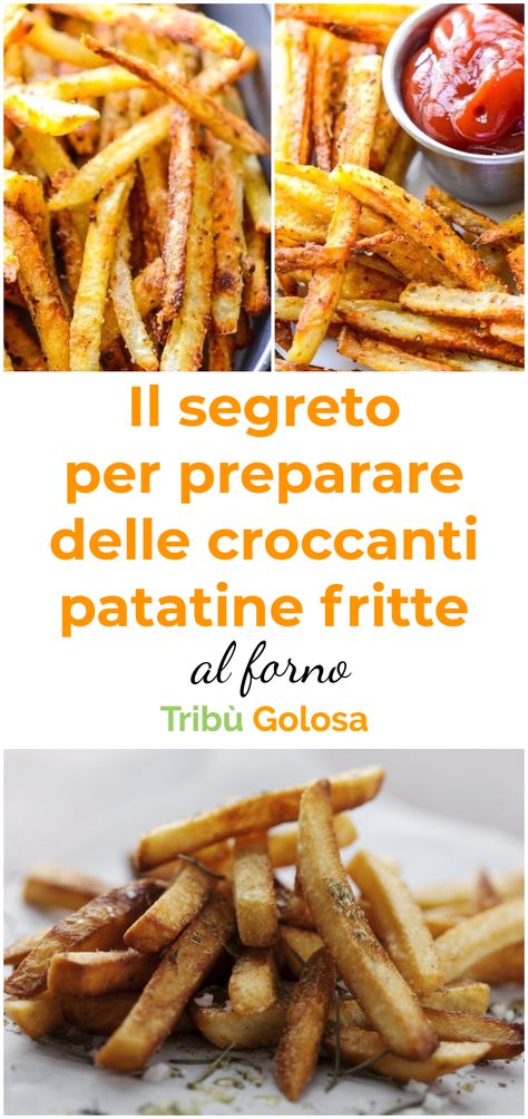 Chi non adora le #patatine fritte? A volte molti ci rinunciano per la gran quantità di calorie che contengono. Con questa ricetta di #patatinefritte al #forno avrete delle patatine croccanti, con la metà delle calorie rispetto alle classiche patatine fritte. Cosa aspettate a prepararle?  #patate #tribugolosa #gourmettribe #golosiditalia #cucina #cucinaitaliana #cucinare #italianrecipes #food #italianfood #foodstyling #yummy #foodlover #ricette #recipe #homemade #delicious #ricettefacili Patatine Fritte Mc Donald, Carrots, Food And Drink, Health