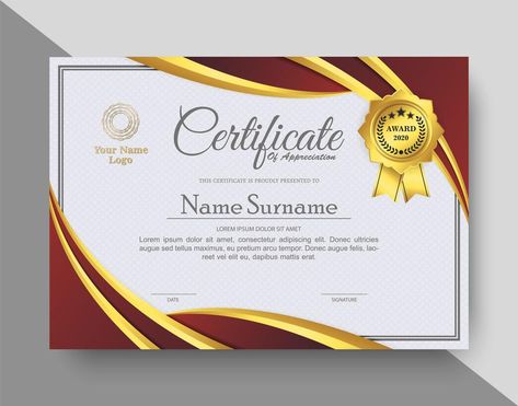 Awards Certificates Design, Certificate Of Appreciation Template, Free Printable Certificate Templates, Certificate Of Recognition Template, Certificate Of Participation Template, Appreciation Template, Create Certificate, Appreciation Certificate, Graduation Certificate Template