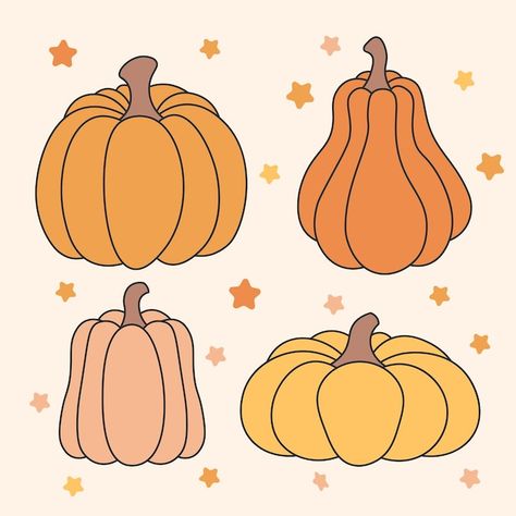 Halloween Illustrations, Vintage Pumpkin, Drawing Pattern, Kawaii Things, Halloween Illustration, Hello Fall, Kawaii Drawings, Pattern Illustration, Hello Autumn