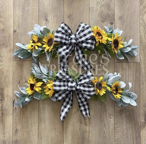 Greenery Swag, Sunflower Swag, Sunflower Themed Kitchen, Farmhouse Swag, Window Swags, Long Twist, Sunflower Home Decor, Sunflower Wall Decor, Sunflower Kitchen Decor