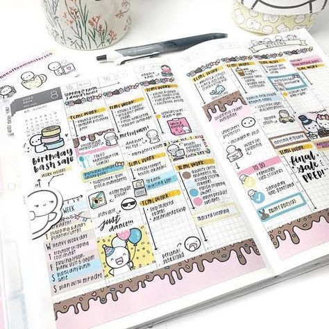 Coffeemonsterzco Hobonichi, Hobonichi Spread, Hobonichi Ideas, A5 Hobonichi, Aesthetic Journaling, Weekly Journal, Study Aesthetics, Planner Layouts, Hobonichi Planner