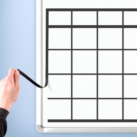 Our Magnetic Grid Lines make it easy to create charts and grids on your Magnetic Dry Erase Board! Work Dry Erase Board Ideas, Diy Whiteboard, Attendance Chart, Magnetic Dry Erase Board, Whiteboard Calendar, Art Planner, Planner Board, Org Chart, Organizational Chart