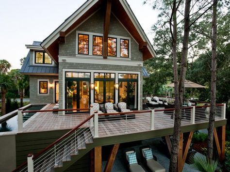 - HGTV Dream Home 2013: Artistic View on HGTV  Black doors & windows Hgtv Dream Homes, Lake Houses Exterior, Deck Pictures, Dream Deck, Hgtv Dream Home, Design Blogs, Casa Exterior, Decks Backyard, Design Exterior