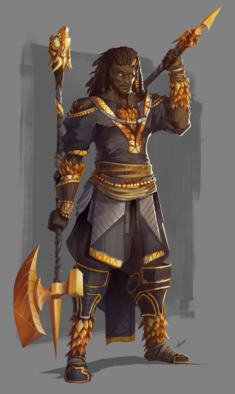 M Earth Genasi fighter African Fantasy Warrior, India Character Design Male, Earth Genasi, Egyptian Warrior, Heroic Fantasy, Black Comics, Dungeons And Dragons Characters, Black Characters, Dnd Art