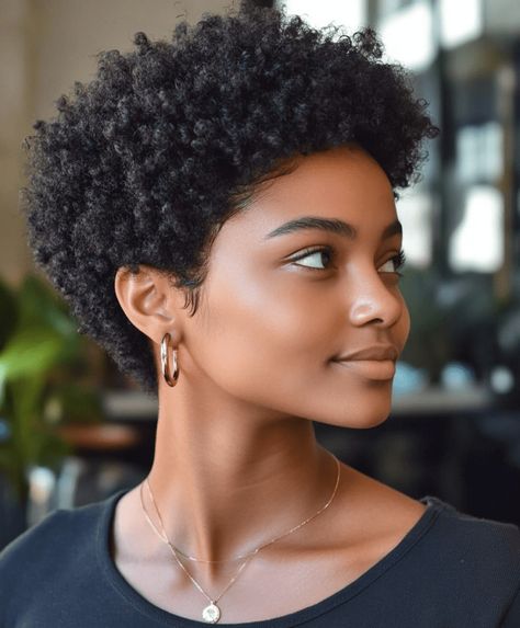 51 Stunning Short Haircuts for Black Women: Embrace Your Natural Beauty - AskNaij Cute Short Natural Hairstyles, Tapered Twa, Short Haircuts For Black Women, Finger Coils, Short Hair Back, Two Braid Hairstyles, Haircuts For Black Women, Twa Hairstyles, Natural Hair Cuts