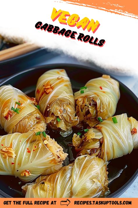 Discover our Vegan Cabbage Rolls recipe, the perfect blend of healthy and flavor-packed! Join the green movement as we share a step-by-step guide on these delightful rolls filled with veggies, rice, and tangy tomato sauce. Perfect for a nutritious family dinner or a vegan party starter, this dish is an absolute must-try. Let's go green, one satisfying meal at a time. Follow us for more vegan-friendly recipes! Vegan Cabbage Rolls, Vegan Cabbage, Cabbage Rice, Cabbage Rolls Recipe, Vegan Party, Chinese Cabbage, Sauteed Veggies, Cabbage Rolls, Sushi Rice