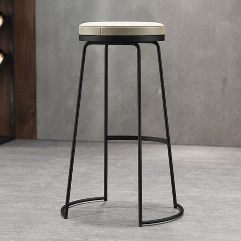 Modern Counter Round Bar Stool Armless Leather Backless Bar Stool with Footrest - 2 Piece Set Bar Stool(30"H) Gold Stool Table, Modern Sofa Living Room, High Stool, Wood Bar Stools, Swivel Stool, Table Console, Bondi Beach, Wood Bar, Bar Chair