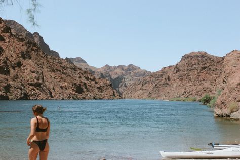 Kayaking on lake mead Las Vegas Nevada Nevada Aesthetic, Lake Mead Nevada, Kayaking Aesthetic, Dream Location, Vegas Lights, Lake Las Vegas, Lake Days, Nevada Travel, Nevada State