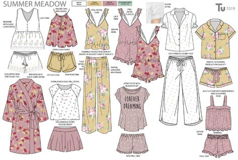 Pajama Illustration, Japanese Pajamas, Pajamas Design, Pajamas Ideas, Pajama Design, Fashion Pattern Design, Ladies Sleepwear, Pajama Women, Pattern Pajamas