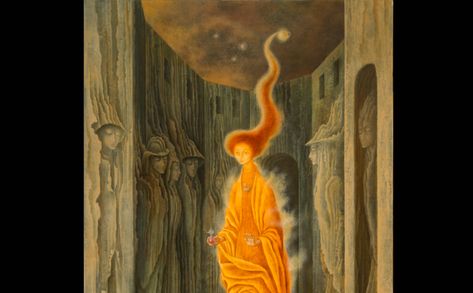 Remedios Varo, La llamada (The Call), 1961; Gift from Private Collection at the National Museum of Women in the Arts Interesting Paintings, Leonora Carrington, Esoteric Art, Mexican Artists, Weird World, Surreal Art, Art Abstrait, Female Artists, Artist At Work