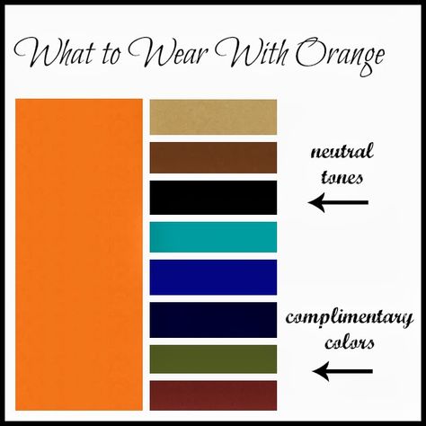 My New Favorite Outfit: What to Wear With Orange What To Wear With Orange, Wardrobe Color Guide, Orange Clothes, Neon Prom Dress, Neon Prom Dresses, Colour Combinations Fashion, Color Combos Outfit, Estilo Hippy, Color Combinations For Clothes