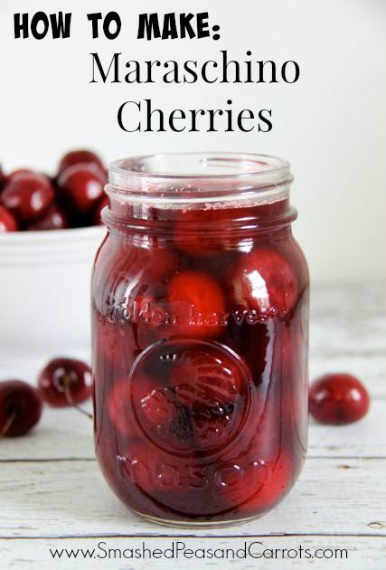 How to Make Maraschino Cherries // SmashedPeasandCarrots.com Maraschino Cherries Recipes, Marachino Cherries, Smashed Peas, Bowl Of Cherries, Canning Fruit, Peas And Carrots, Home Canning Recipes, Canning Food Preservation, Maraschino Cherries