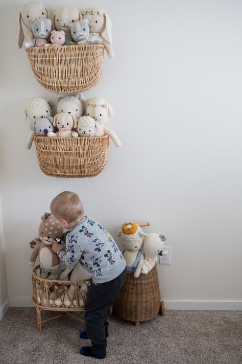 Cuddle And Kind Dolls, Cuddle And Kind, Teddy Storage, Stuffed Animal Displays, Toy Storage Nursery, Storing Stuffed Animals, Doll Organization, Wall Basket Storage, Soft Toy Storage