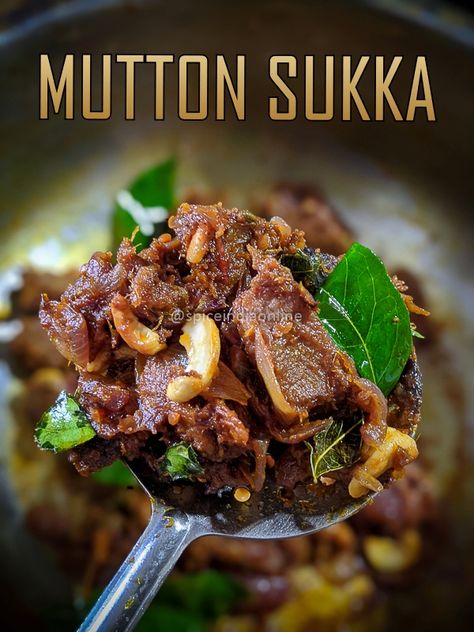 MUTTON SUKKA RECIPE - Mutton Chukka Fry — Spiceindiaonline Chettinad Mutton Curry, Mutton Chukka Recipe, Mutton Sukka Recipe, Indian Mutton Recipes, Mutton Chukka, Easy Naan Recipe, Brinjal Fry, Mutton Dishes, Mushroom Masala