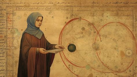 Mathematician who wrote on geometry and astronomy. Islamic Futurism, Muslim Painting, Islamic Science, Arab History, History Women, Muslim Art, Women In Science, Mosque Art, Arabian Art