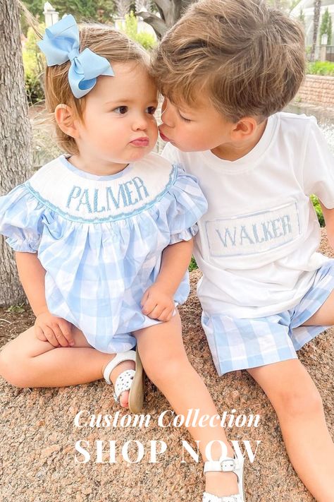 Boy Smocked Outfits, Southern Boy Outfits, Coordinating Sibling Outfits, Smocked Outfits, Matching Baby Outfits, Boys Smocked Outfits, Boys Smock, Custom Outfits, Matching Sibling Outfits