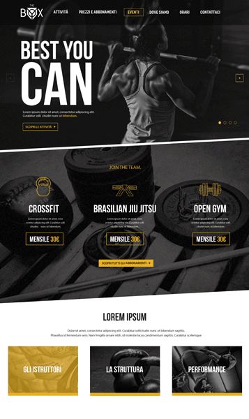 The BOX - CrossFit Gym One Page Website Redesign on Behance Crossfit Website Design, Gym Web Design, Gym Website Design Inspiration, Sport Website Design, Gym Website Design, Websites Inspiration, Sports Website, One Page Website, Publicidad Creativa