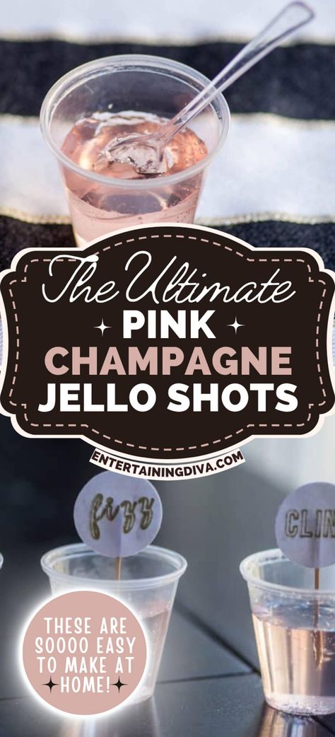 Pretty Pink Champagne Jello Shots Bridal Jello Shots, Rose Champagne Jello Shots, Prosecco Jello Shots Recipe, Strawberry Champagne Jello Shots, Champagne Jello Shots With Vodka, 40th Birthday Shots, Champagne Jello Shots Easy, Champagne Jello Squares, Tasty Jello Shots