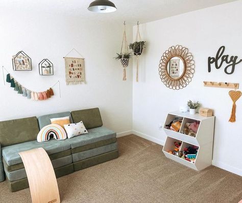 Nugget Couch Room Ideas, Living Room With Nugget Couch, Nugget Couch Living Room, Storing Nugget Couch, Nugget Living Room, Nugget Storage, Playroom With Nugget Couch, Nugget Couch Decor, Two Nugget Configurations