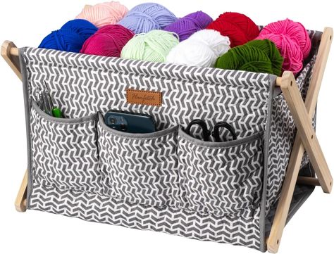 Amazon.com: Yarn Caddy Large Size Yarn Storage Organizer for Yarn Skeins-Organizer for Crochet Hooks Knitting Needles Other Accessories (Flower-Grey) Yarn Organization, Yarn Skein, Crochet Tools, Yarn Storage, Knitting Supplies, Flower Accessories, Small Storage, Grandparent Gifts, Accessory Organization