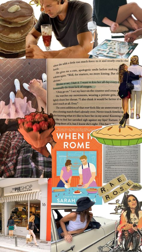 I am. Convincing you to read the book - When In Rome by using this moodboard aesthetics!!! When In Rome Book, Spell Your Name Workout, Sarah Adams, Romcom Books, Romance Series Books, When In Rome, Romance Series, Reading Ideas, Book Inspiration