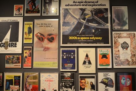 Posters From Kubrick Exhibit at LACMA (2012) Movie Gallery Wall, Royal Cottagecore, Wall Arrangement Ideas, Wall Frame Ideas, Stanley Kubrick Movies, Film Museum, Mojo Dojo Casa House, Theatre Inspiration, Wallpaper Artwork