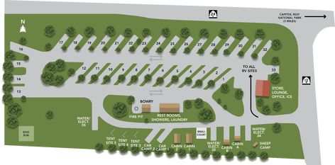 Rv Park Layout, Rv Park Design Plans, Rv Park Design, Wagon Trails, Buying Investment Property, Park Ideas, Rv Campgrounds, Park Design, Tent Site