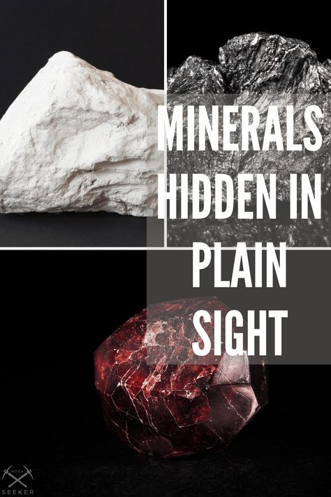 From Chalk to Salt: 9 Rocks and Minerals Hidden in Plain Sight. Sometimes it’s easy to forget that our modern civilization is built on a backbone of natural materials From halite in table salt to gypsum in drywall, see how minerals end up in common household items and construction materials. A fascinating look at geology and the basis of what makes up modern civilization. This is a list of common household items that we run into every single day that are natural minerals found in the earth. Rockhounding In Nc, Rock Hounding Tools, How To Identify Rocks, Oklahoma Rocks And Minerals, Raw Gemstones Rocks, Rock Forming Minerals, Rock And Minerals, Hidden In Plain Sight, Rock Textures