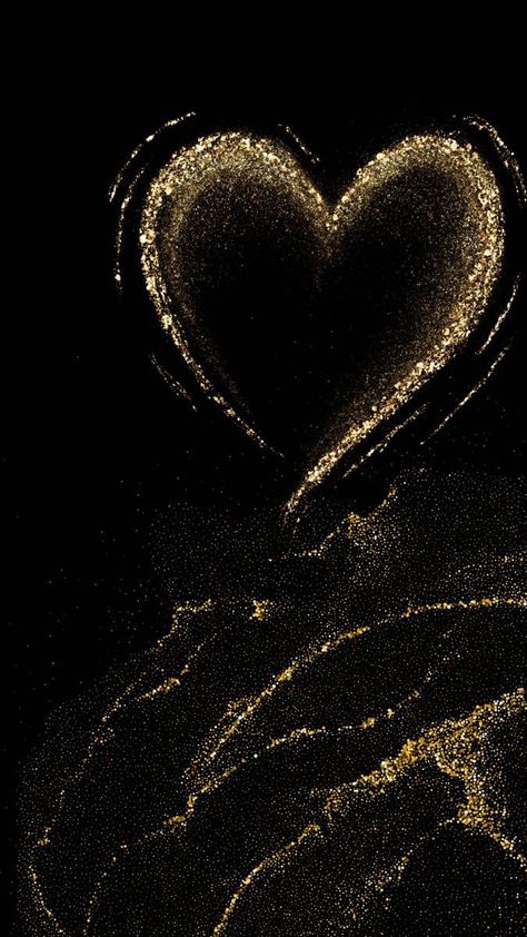 Black And Gold Heart Wallpaper, Silver Heart Wallpaper, Spark Wallpaper, Gold Heart Wallpaper, Sparkly Iphone Wallpaper, Gold And Black Background, Black And Gold Aesthetic, Beautiful Hearts, Gold Wallpaper Background