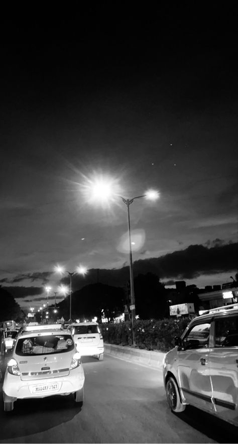 #nightlife #nights #blackandwhite #lights #cars #aesthetic #city #pune Kanpur City Photography, Pune City Aesthetic, Pune City Photography, Car Aesthetic Night, Pune City, Cars Aesthetic, Aesthetic City, City Photography, City Aesthetic