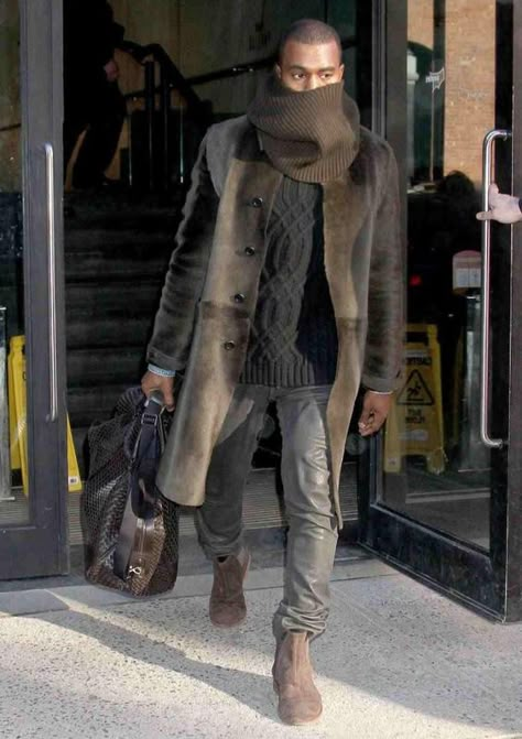 Kanye West Fits, Mens Chic Fashion, Kanye West Style Outfits, Kaneda Jacket, Kanye West Outfits, Kanye Fashion, Kanye West Style, Wool Coat Women, Secret Code