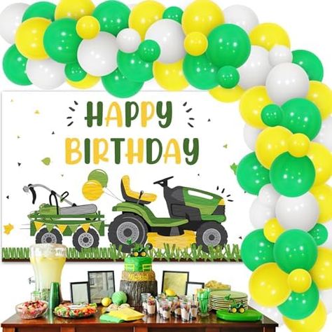 Sursurprise Lawnmower Birthday Party Decorations, Lawn Mower Birthday Backdrop Tractor Balloon Garland Arch Kit for Farm Farmyard Party Supplies Lawnmower Birthday Party Ideas, Lawn Mower Party Ideas, Mower Birthday Party Ideas, Lawnmower Birthday Party, Mower Birthday Party, Lawn Mower Birthday Party, Lawn Mower Birthday, Lawn Mower Party, Twins Birthday Party Ideas