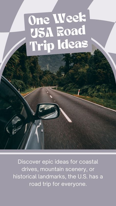 1 Week Road Trip in the USA: Epic Ideas for Your Trip Usa Road Trip Ideas, Usa Road Trip, Road Trip Ideas, Itinerary Ideas, Traveling Teacher, Road Trip Packing, Travel Bucket List Usa, Mountain Scenery, Central America Travel