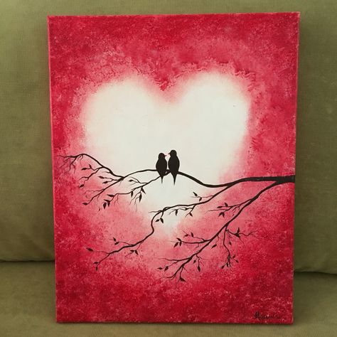 فن الرسم بالمسامير, Love Canvas Painting, Valentines Day Drawing, Valentines Watercolor, Painting Ideas For Beginners, Simple Canvas Paintings, Easy Canvas, Cute Canvas Paintings, Easy Canvas Art