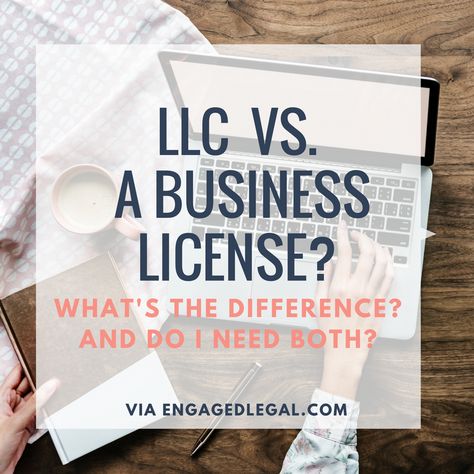 LLC vs. a Business License- What's the difference? Business License, Llc Write Offs, How To Get An Llc, Starting An Llc Checklist, Business Legal Checklist, Difference Between Llc And Corporation, Small Business Legal Checklist, Business Tax Deductions, Llc Business