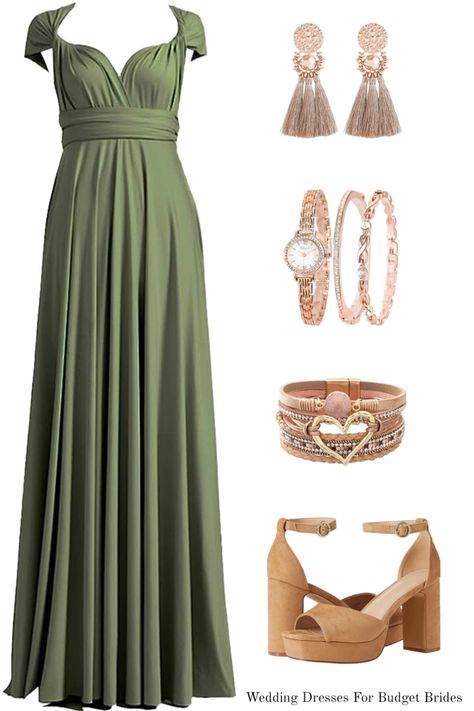 Olive green dress outfit