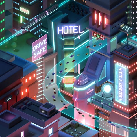 Cyberpunk Isometric, Futuristic City Illustration, Cyberpunk House, Cyberpunk Building, Scifi Building, Virtual City, Futuristic Typography, Minecraft City Buildings, City Traffic