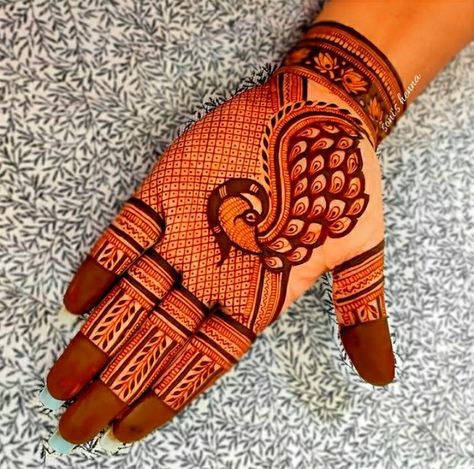 Morpankh Mehandi Design, Sider Mehndi, Front Mehndi, Indian Henna Designs, Full Mehndi, Modern Mehndi, Mehedi Design, Front Mehndi Design, Heena Design