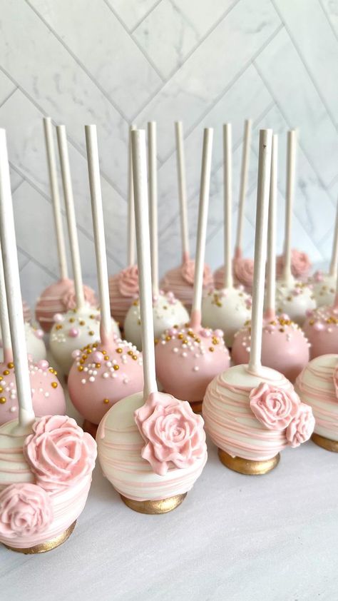 Theresa Manokhoune on Reels | altego_music · SAY YES TO HEAVEN X EVERY BREATH YOU TAKE - ALTÉGO Making Cake Pops, Make Cake Pops, Pink Baby Shower Cake, Chocolate Melts, Cake Pop Designs, Pink Sweets, Baby Shower Cake Pops, Making Cake, Pop Stick