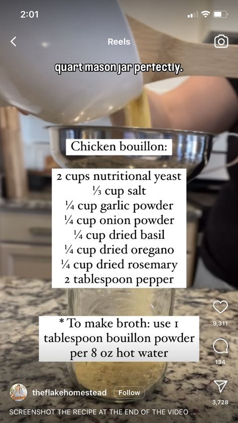 Chicken bouillon powder Diy Chicken Bullion, Chicken Boullion Powder Recipes, Boullion Powder Recipe, Diy Better Than Bouillon, Homemade Bouillon Powder, Chicken Bouillon Recipe Meals, Diy Boullion Powder, Diy Chicken Bouillon Powder, Homemade Chicken Bouillon Powder