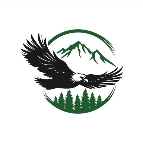 The flying eagle logo template. Vector illustration Eagle Flying Over Mountains, Fearless Logo, Eagle Logos, Eagle Logo Design, Native American Wallpaper, Eagle Illustration, Eagle Icon, Kgf Photos Hd, Eagle Vector