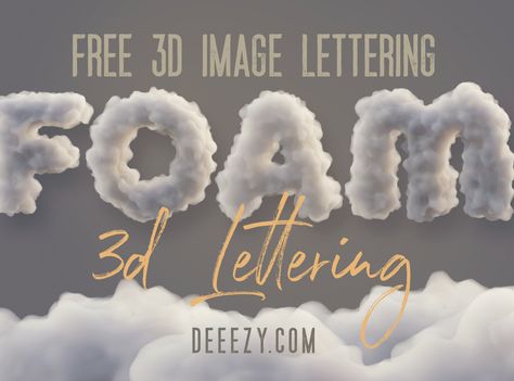 Cloud Typography, 3d Lettering, Foam Letters, Sky Art Painting, Drop Cap, Free Overlays, Graphic Projects, Photo Texture, Brush Script