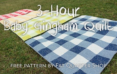 Easy Quilt Tutorials, Quilt Easy, Boys Quilt Patterns, Gingham Quilt, Baby Quilt Tutorials, Picnic Quilt, Quick Quilt, Baby Quilt Pattern, Bonnie Hunter