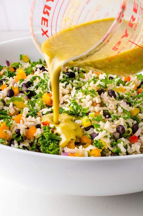 Leftover Rice Salad Recipes, Rice And Black Bean Salad, Vegan Rice Salad Recipes, Mexican Rice Salad Cold, Rice And Beans Salad, Black Bean And Rice Salad, Cuban Salad Recipes, Summer Rice Salad Recipes, Rice Salads Summer