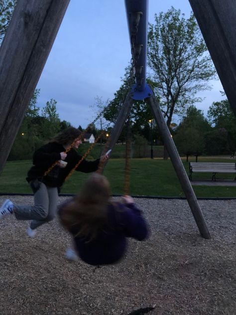 Playground Astethic, Aesthetic Swingset, Play Ground Aesthetic, Weird Kid Aesthetic, Swings Aesthetic, Playground With Friends, Playground Aesthetic, Fun Activites, Playing At The Park