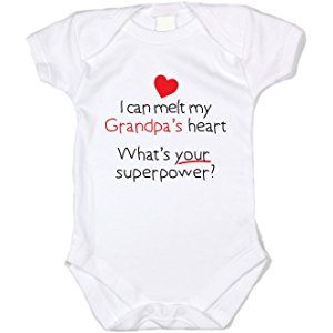 Baffle "I Can Melt Grandpas Heart, What's Your Superpower?" White Cotton Onesie Cricut Baby, Shower Bebe, Funny Baby Onesies, Baby Supplies, Gray Long Sleeve, Baby Outfits, Baby Shirts