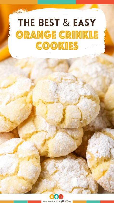 Orange Frosted Cookies, Orange Sweet Recipes, Chewy Orange Cookies, Banana Crinkle Cookies, Easy Orange Cookies Recipes, Orange Crinkle Cookies Recipe, Easy Orange Cookies, Orange Vanilla Cookies, Orange Juice Cookies Recipes