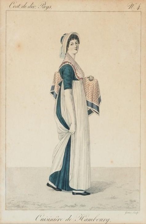 Regency Servant, Regency Illustration, Chic Fashion Style, Regency Clothing, Empire Fashion, 1800's Dress, Regency Gown, Regency Era Fashion, 1800s Fashion