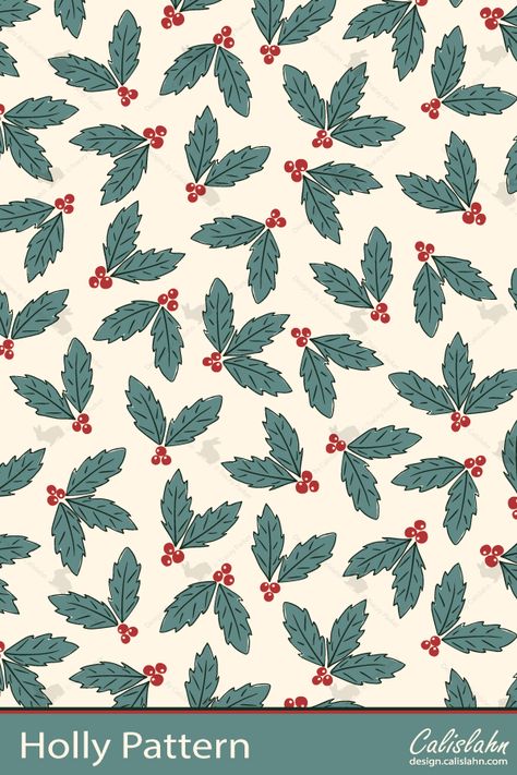 Mistletoe Pattern, Holly Pattern, Small Leaf, July 28, Pattern Vector, Fabric Pattern, Leaf Shapes, Christmas Pattern, Surface Pattern Design