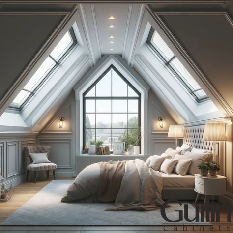 Loft Conversion into Your Bedroom 2 Loft Conversion Interior, Finished Attic Ideas Bedroom, Bedroom Dormer Window Ideas, Converted Loft Bedroom, Bedroom With Skylight Ceilings, Large Loft Bedroom Ideas, Bungalow Dormer Loft Conversion, Bungalow Attic Conversion, Loft Extension Ideas